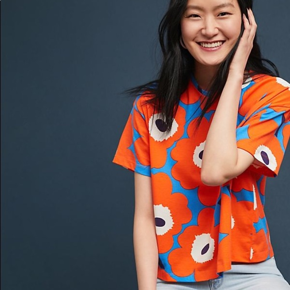 ANTHROPOLOGIE merimekko Poppy Printed Top
